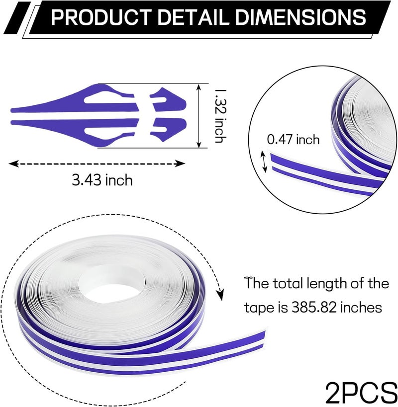 ongfuwu 2 Rolls×32Ft Car Pinstriping Tape, Vinyl Automotive Pinstriping Tape Stripe Decal, DIY Car Body Side Stripes Trim Sticker, Universal for Motorcycle Door Home Musical Instrument(Purple) - Image 2
